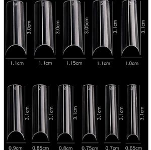 XL C CURVE STRAIGHT NAIL TIPS (clear) bag